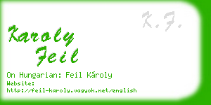 karoly feil business card